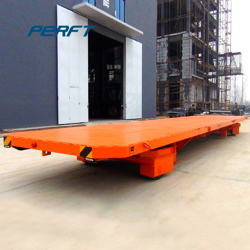 Battery-powered trackless transfer flat car