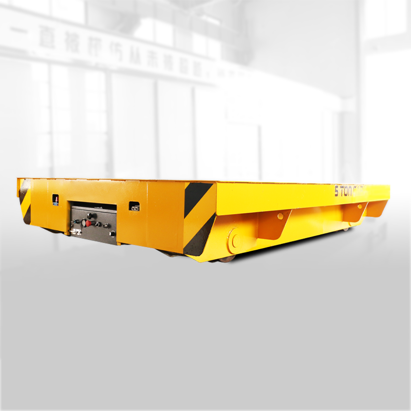 50T Heavy Cargo Transportation Self-Propelled Rail Flat Transfer Cart Work with Crane