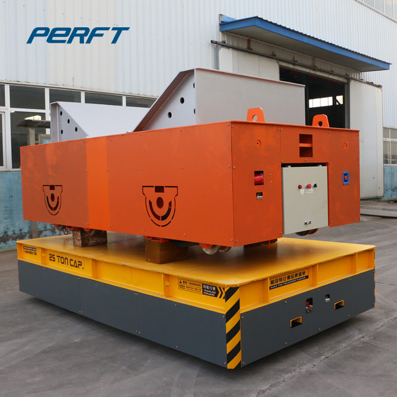 Steerable Transfer Trolley For Steel Rolls Warehouse 75 Tons